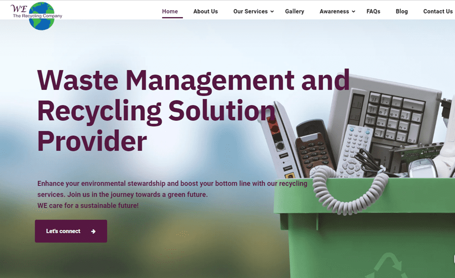 We The Recycling - website design by iNext Digital