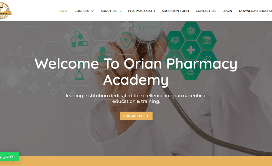 Orian Pharmacy Academy - website design by iNext Digital